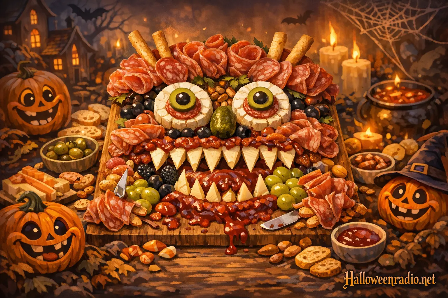 How to make a Halloween charcuterie board that looks like a monster