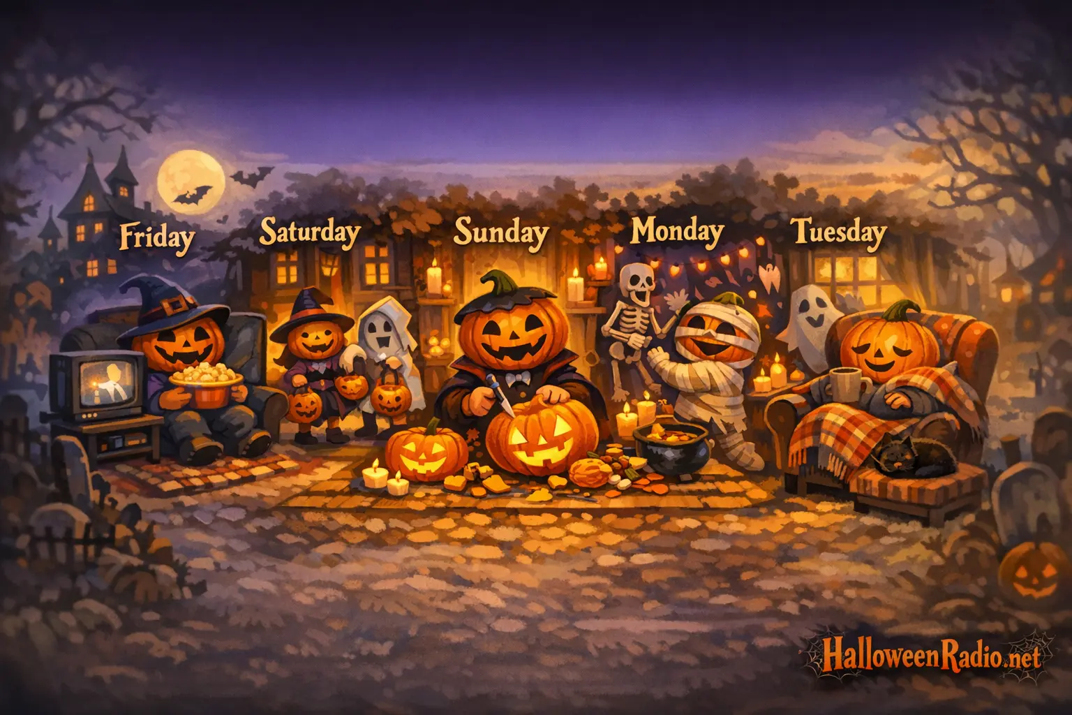 Planning the perfect Halloween weekend timeline from Friday to Tuesday